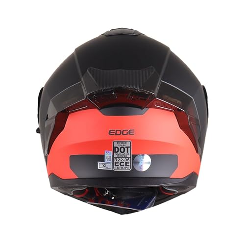 Casco Motocicleta Marca Edge - para Moto Integral Boston - Casos para Motos Certificados con Visor Doble ANTIVAHO - Accesorios para Moto, Motocicleta Mujer y Hombre