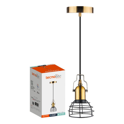 Tecnolite - Lámpara Colgante de Metal, 1.50 m de Altura, Potencia Máxima 60 W, Base E27, No incluye foco