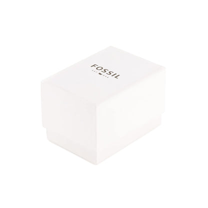Fossil - Pulsera de acero inoxidable con abalorio para mujer en tono oro rosa