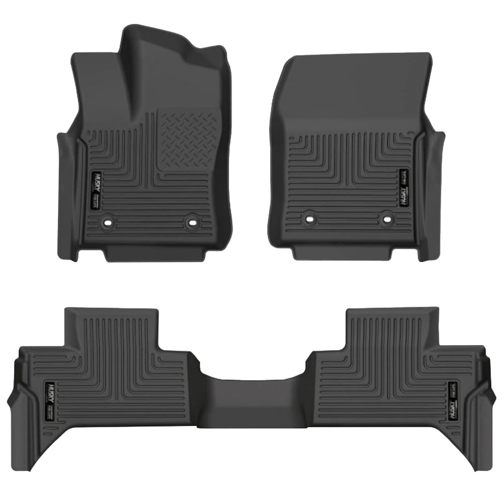 Husky Liners | Serie Weatherbeater | Forros de Piso para Asiento Delantero y Segundo - Negro | 99471 | Compatible con Toyota Tundra 2022 (extendido, Cabina Doble)