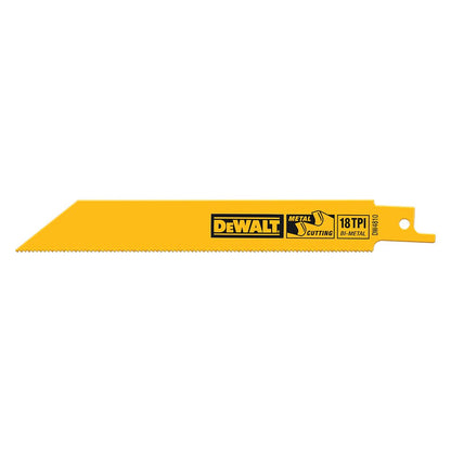 DEWALT Hojas de Sierra Recíproca Bi-Metal para Corte de Metal - 4 pulgadas 18 TPI, paquete de 5