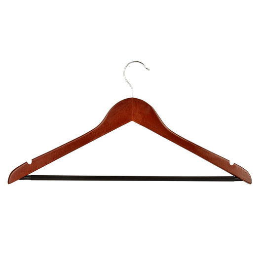 Honey-Can-Do HNG-01335 Wood Hangers with Non-slip Grooved Bar, 24-Pack, Cherry