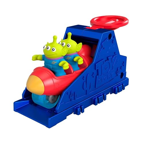Fisher-Price Imaginext Toy Story Juguete Lanzador De Aliens, Figura Y Vehículo Temático, Set De Carreras con Lanzador, para Niños De 3 Años En Adelante