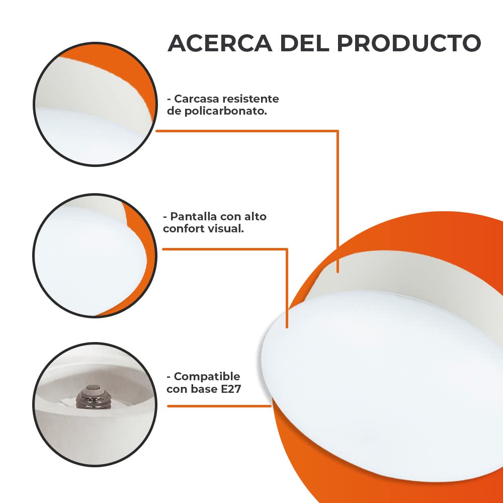 Tecnolite - Lámpara LED 13 W, Luz de Día, Base E27, Cubre Socket Enroscable, No Atenuable. Iluminación Interior