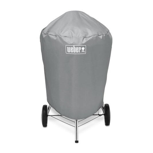 Weber - 7176 Funda para parrilla de carbón de 22 pulgadas | Cubierta para barbacoa de carbón de 47 cm, material impermeable con correas de fijación, color gris, 58,5 x 72,5 x 91 cm