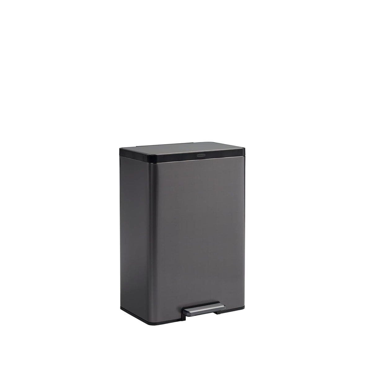 Rubbermaid Elite™ – Contenedor con Pedal de 2 Flujos para Residuos y Reciclaje, Bote de Acero Inoxidable con Liners Codificados por Colores, Capacidad de hasta 40 L, Gris Carbón 2145987