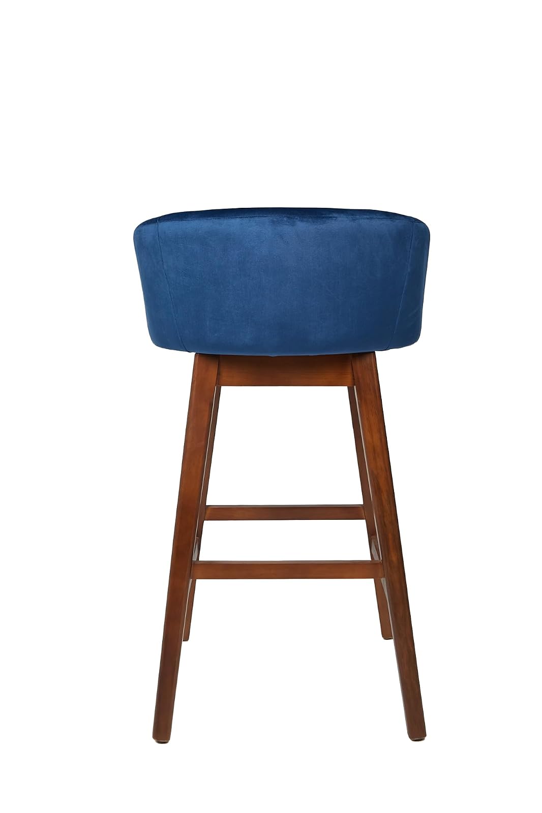 Sochic Banco Alto con Asiento Tapizado en Terciopelo Azul. Estructura de Madera