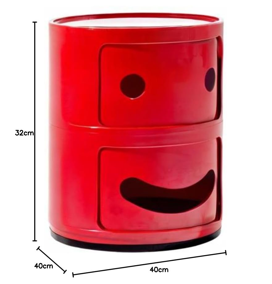 Kartell Mueble de Almacenaje Componibili Sonrisa, color Rojo, 2 Piezas