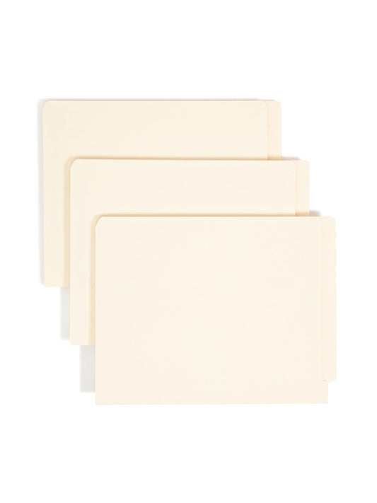 Smead - Carpeta con pestaña en el extremo, Shelf-Master® reforzado con lengüeta de corte recto, 2 Fasteners-Position 1 & 3, Manila, 50 per Box