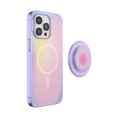 PopSockets - Funda para iPhone 15 Pro MAX con Agarre Redondo para teléfono Compatible con MagSafe, Funda de teléfono para iPhone 15 Pro MAX, Compatible con Carga inalámbrica, Cute Aura