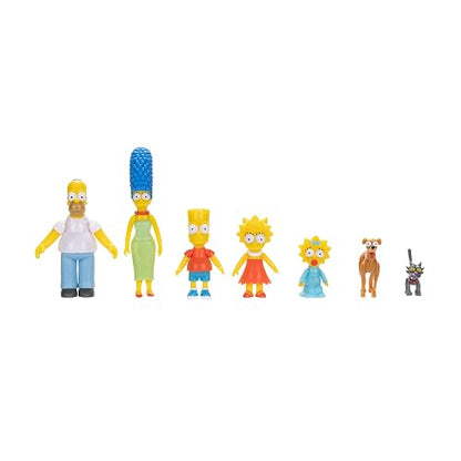 Jakks Pacific - The Simpsons Set de Figuras Familia Simpson Escala 2.5″ – Homer, Marge, Bart, Lisa y Maggie con Diseño Coleccionable para Fans y Niños 4+ Años