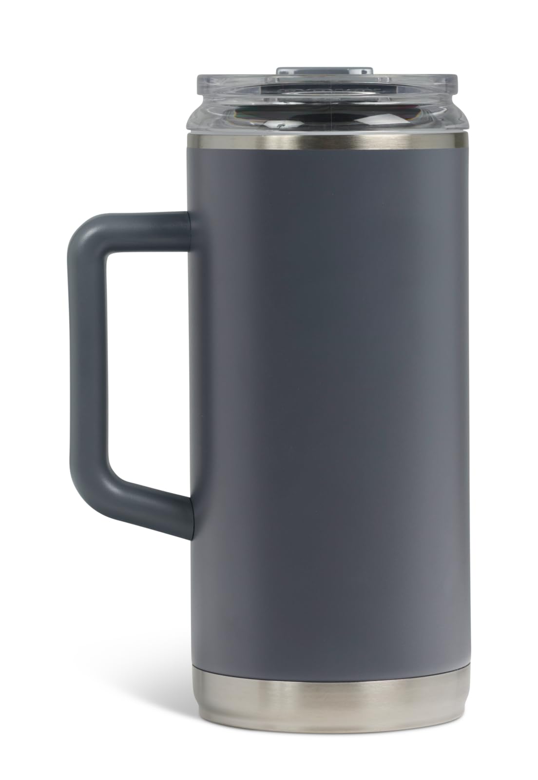 Igloo, vaso de 38 onzas con asa, taza de viaje reutilizable, taza de hidratación aislada de acero inoxidable para bebidas calientes y frías, carbonita