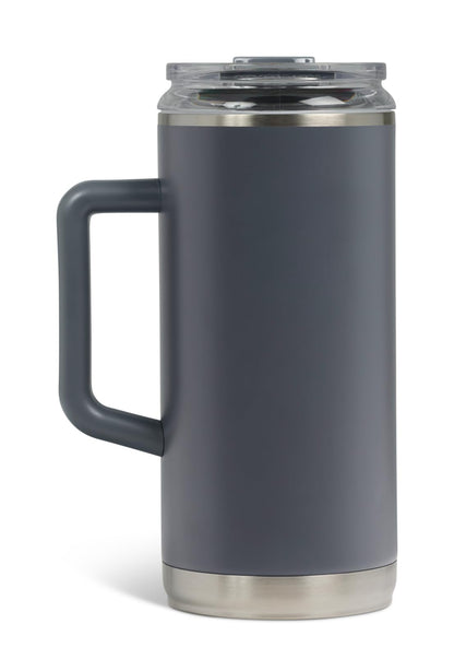 Igloo, vaso de 38 onzas con asa, taza de viaje reutilizable, taza de hidratación aislada de acero inoxidable para bebidas calientes y frías, carbonita