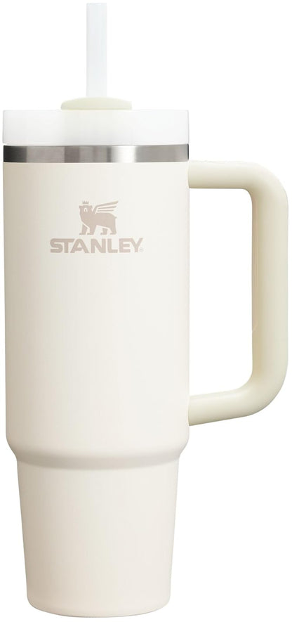 Stanley Quencher H2.0 Vaso Térmico con Popote, Acero Inoxidable, 14 a 64 oz - Crema 2.0 - 30 onzas