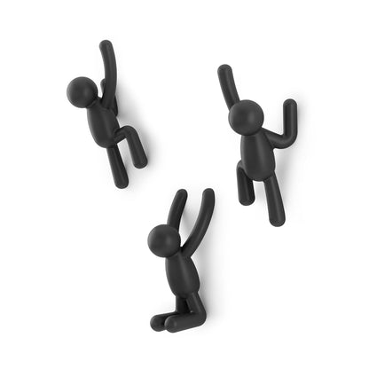 Umbra set de 3 percheros de pared Buddy - Negro