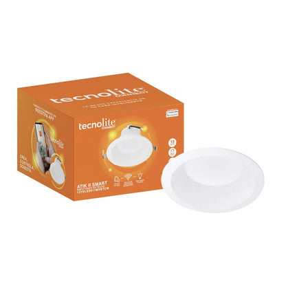 Tecnolite Connect Lampara LED Inteligente Downlight LED Inteligente,Tecnolite, ATIK II SMART, 13 W, CCT Atenuable, Compatible con Tecnolite Connect App Compatible con Alexa, Contenido 1 Lá