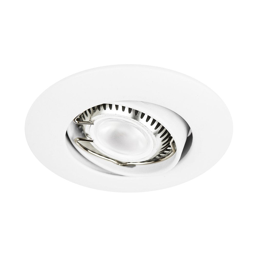 Tecnolite Lámpara Empotrado, Lámpara Empotrable, Dirigible, Base G4, Lámina de Acero, Color Blanco, 12 Volts,