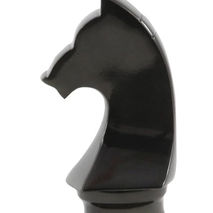 Deco 79 CosmoLiving by Cosmopolitan - Escultura de ajedrez de Aluminio con Caballero, Queen y King, Juego de 3 9 Pulgadas, 9 Pulgadas, 10 Pulgadas de Alto, Gris Oscuro