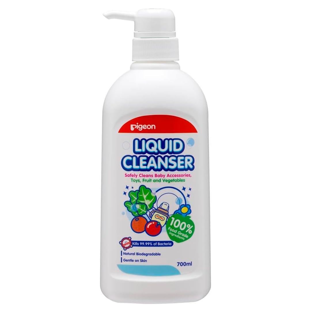 PIGEON | Limpiador Liquido para Biberones Recien Nacido - Tetinas y Accesorios de Bebé | Limpiador Multiusos Frutas y Verduras - Elimina Bacterias | Kit de Viaje Cosas para Bebes Recien Nacidos 700ml