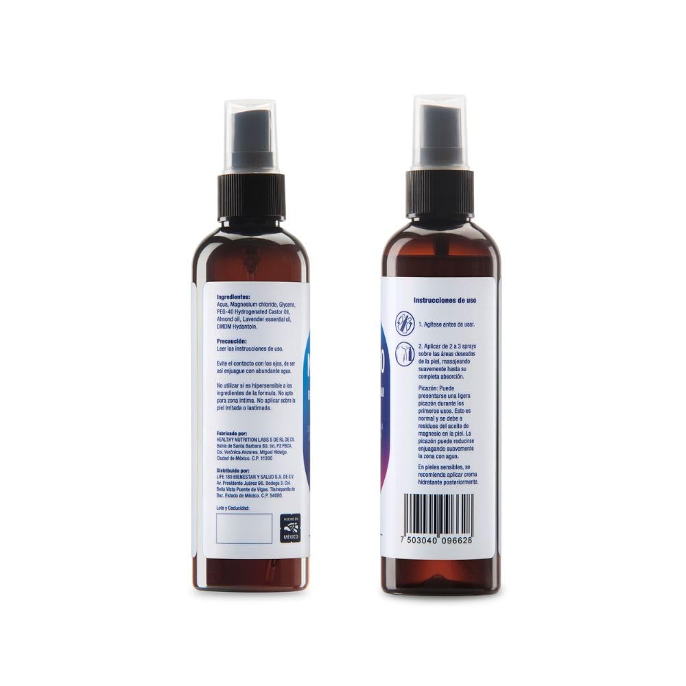 Life180 Aceite de Magnesio con Lavanda y Almendras en Spray 120ml | Cuidado Personal para la Relajación Corporal un Confort Diario que Hidrata y Suaviza la Piel