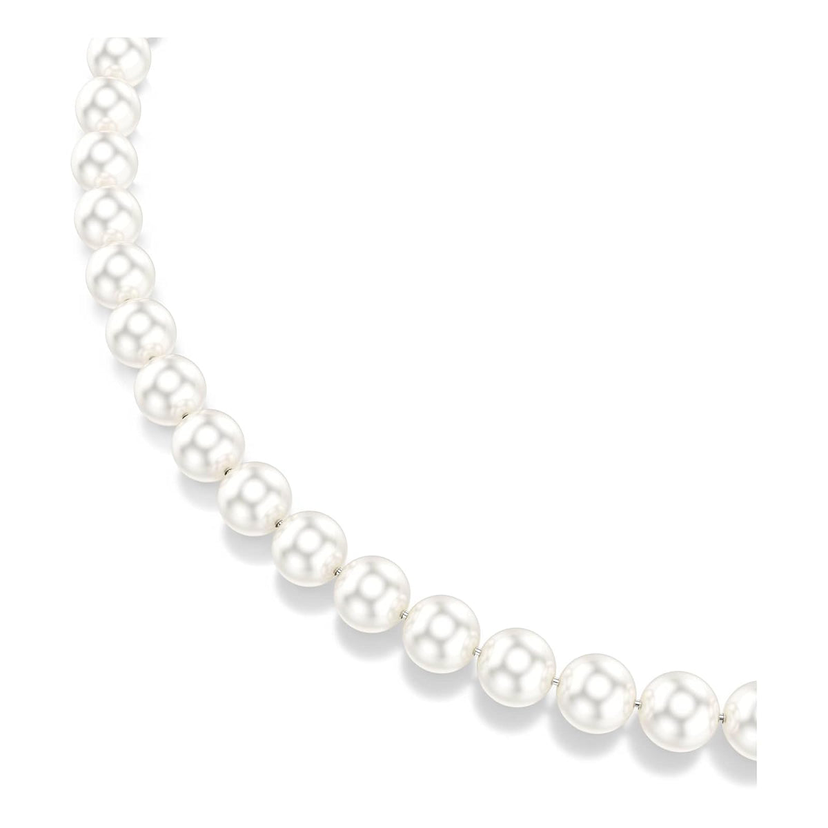 Collar Swarovski Matrix, perla de vidrio, blanco, baño de rodio