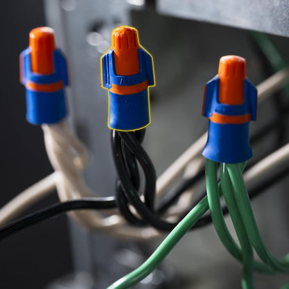 Ideal Twister ProFLEX Mini Conector de Alambre 30-343 | Naranja/Azul, Caja de 100, 22 a 12 AWG, Comfort SureGrip, Falda Flexible