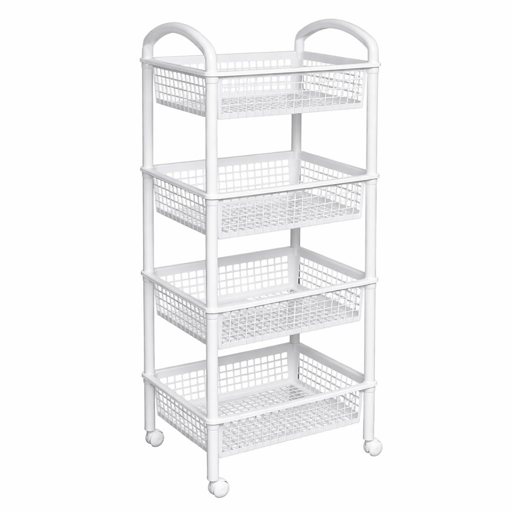 Italhome Estante De 4 Niveles con Ruedas, Organizador De Almacenaje Multiusos Carrito De Cocina Blob