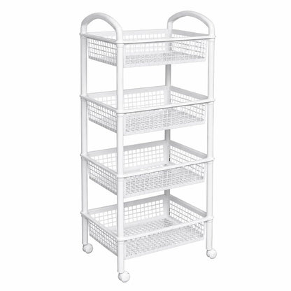 Italhome Estante De 4 Niveles con Ruedas, Organizador De Almacenaje Multiusos Carrito De Cocina Blob