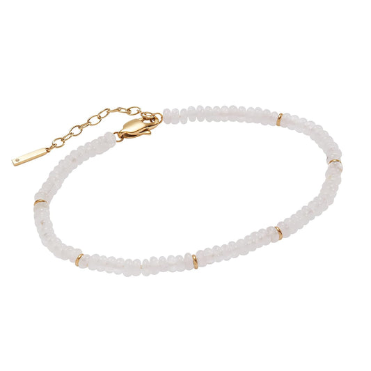 Alex and Ani - Tobillera de cuarzo transparente con abalorio semipreciosas