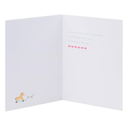 Hallmark Signature - Tarjeta de baby shower para padres nuevos (iconos del bebé) a un bebé, felicitaciones, revelación de género