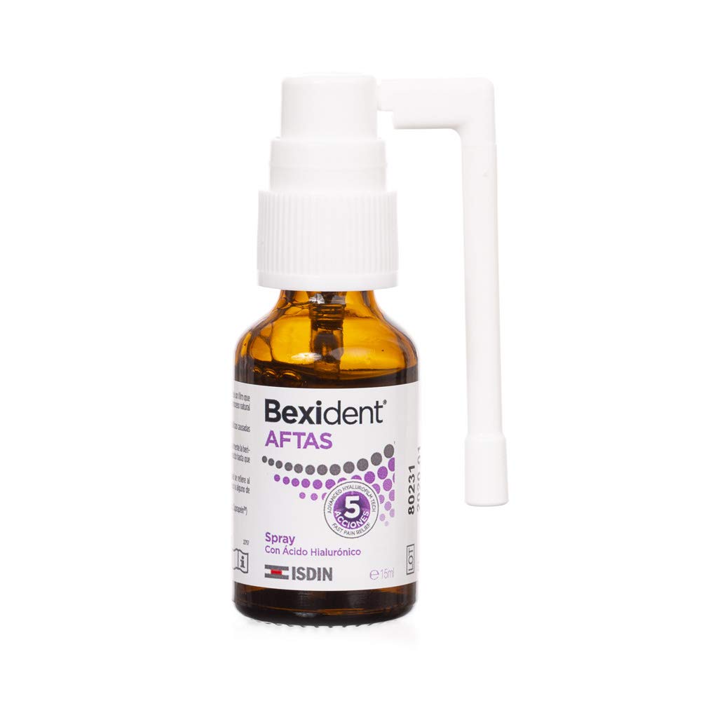 ISDIN Bexident Aftas Spray Con Ácido Hialurónico, Alivio Rápido Y Duradero, 15 ml