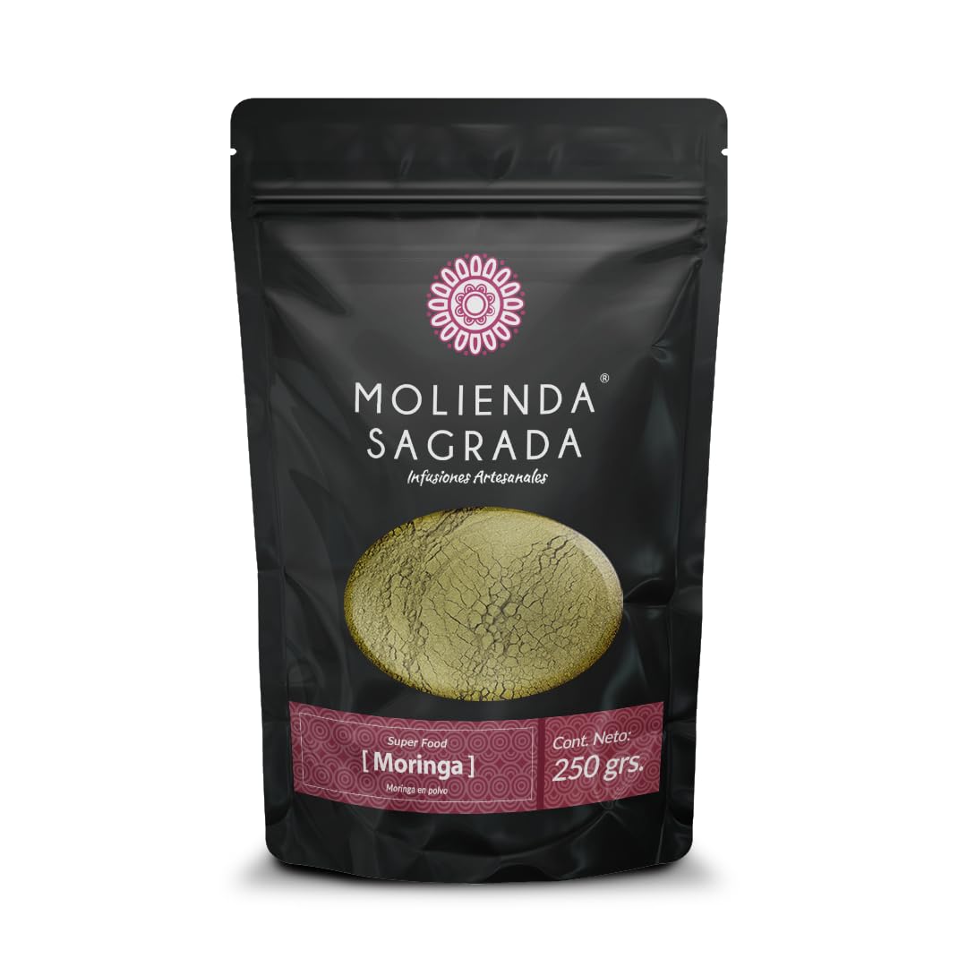 Molienda Sagrada Moringa Orgánica/Hojas de Moringa Mexicana en Polvo, Calidad Premium, Super Alimento, Moringa, 250 Gramos
