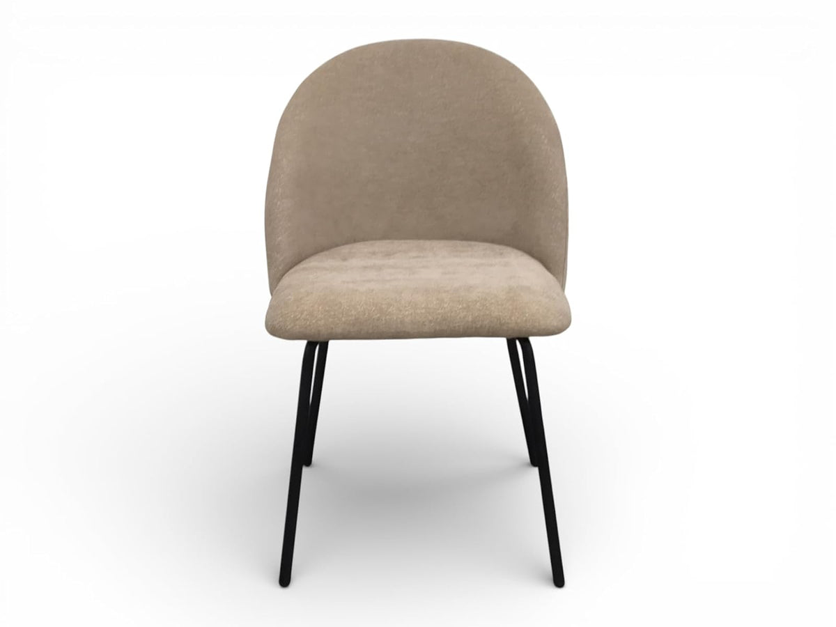 TUGOW Silla para Comedor Super Soft Tapizada con Tela Color Gris Topo - Madera Industrializada, Metal y Tela