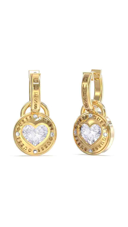 GUESS Aretes para mujer rolling hearts