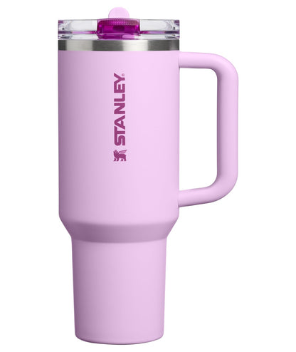 Stanley Quencher ProTour Vaso Térmico con Popote Abatible, Acero Inoxidable - 40 Ounces - Soft Orchid