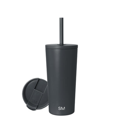 Simple Modern Classic Vaso Térmico con Popote y Tapa Abatible - 590ml - negro