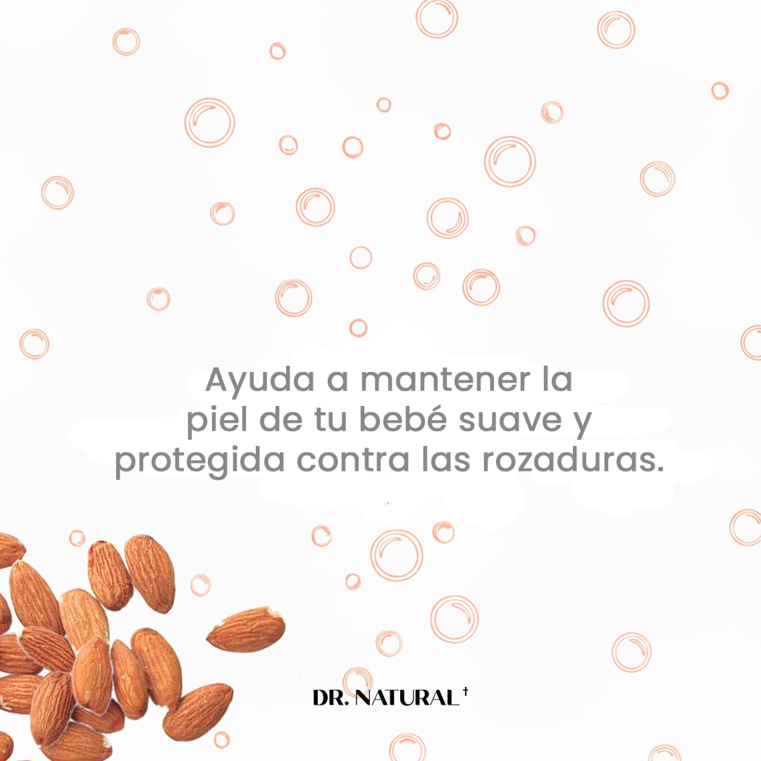 Dr. Natural Shampoo y Jabón Líquido para Cuerpo Bebés y Niños | Natural, Orgánico, Sin Sulfatos y Parabenos e Hipoalergénico | Hecho de Plantas Con Aceite de Oliva y Coco, Manteca de Karité y Romero (473 ml, Almendra)