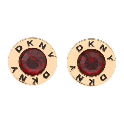 DKNY Aretes Dorado Circular | Pequeño, 1 par, aleación de metales, poste, en pouch de marca