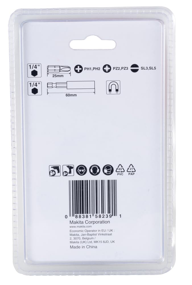 Makita Juego de Puntas para Atornillar de 7 Piezas.