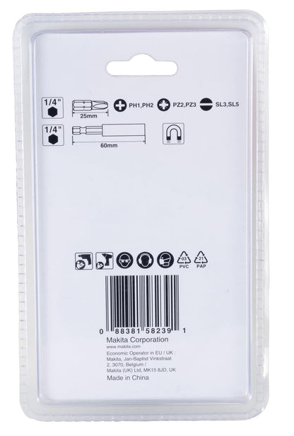 Makita Juego de Puntas para Atornillar de 7 Piezas.