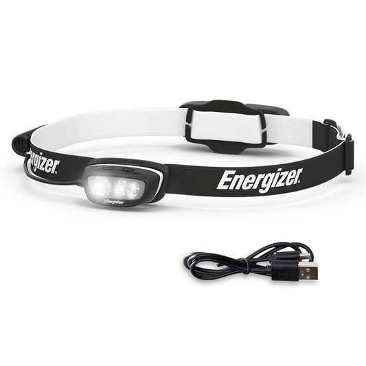 Energizer HDL70 - Linterna frontal recargable LED multicolor, batería recargable de iones de litio, dos modos LED verdes para visión nocturna, función de atenuación avanzada, resistente al agua IP67