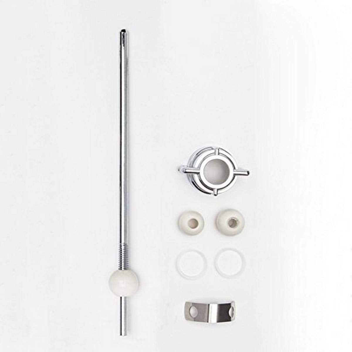 PF WaterWorks PF0905 - Barra de bola de drenaje universal para lavatorio/barra de pivote central, barra de bola ajustable roscada + 1 tuercas (cromo) + 3 tamaños de bolas + ClipChrome1 pieza