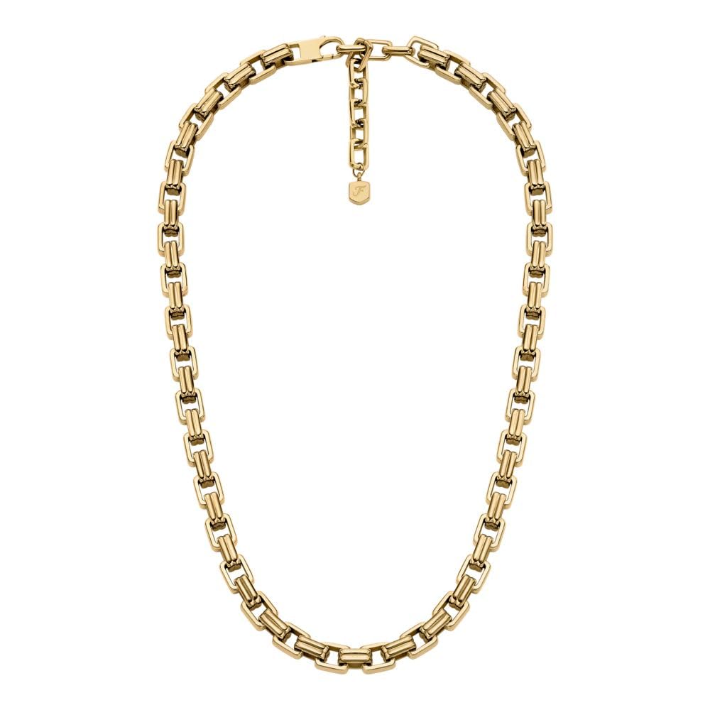 Collar de cadena Fossil Raquel JF04954710 de acero inoxidable de color dorado para dama