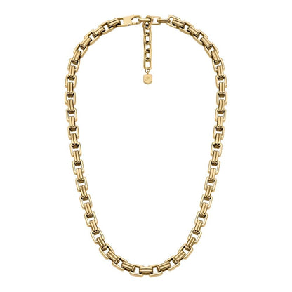 Collar de cadena Fossil Raquel JF04954710 de acero inoxidable de color dorado para dama