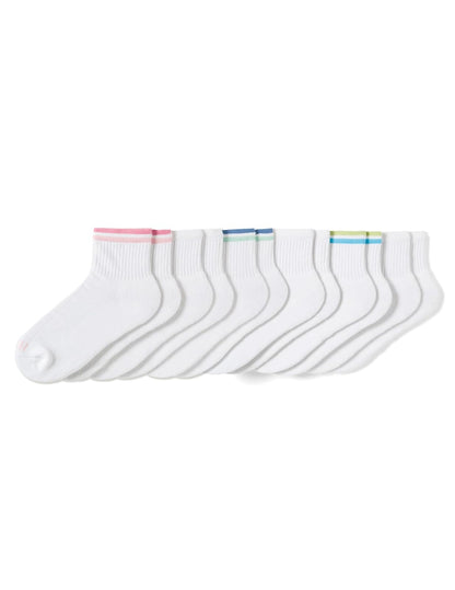 Hue Women's Mini Crew Sock 6-Pack, Black, One Size