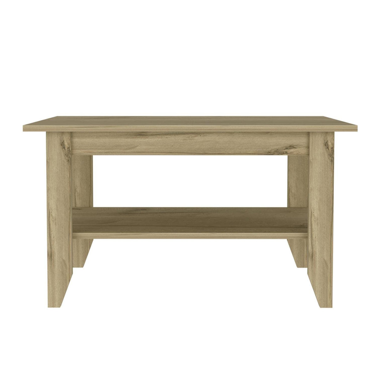 Espacio Klik Mesa de Centro Essential armable, Color Duna, Dimensiones 80 Largo X 70 Ancho X 45 Alto cm, Estilo contemporáneo, con un entrepaño