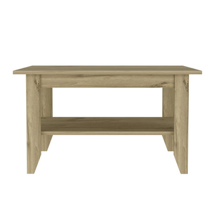Espacio Klik Mesa de Centro Essential armable, Color Duna, Dimensiones 80 Largo X 70 Ancho X 45 Alto cm, Estilo contemporáneo, con un entrepaño