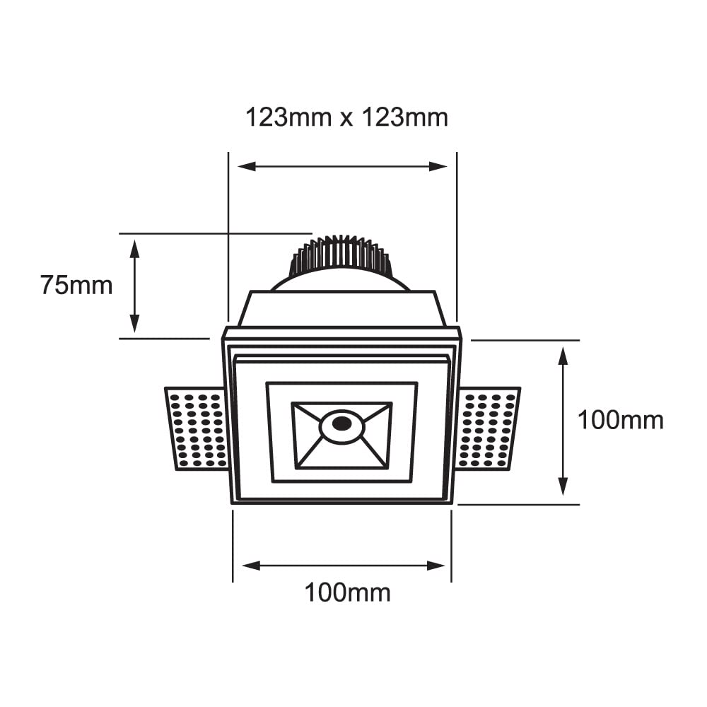 Tecnolite Lámpara Downlight LED Empotrable de Yeso, Sin Marco, 5.5 W, Luz Suave Cálida, LED integrado