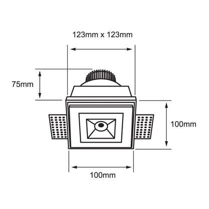 Tecnolite Lámpara Downlight LED Empotrable de Yeso, Sin Marco, 5.5 W, Luz Suave Cálida, LED integrado