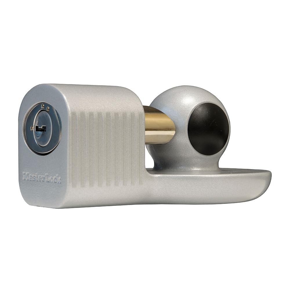 Master Lock 377KA Trailer Hitch Lock, Fits 1-7/8 in, 2 in, and Most 2-5/16 in. Trailer Couplers, Chrome
